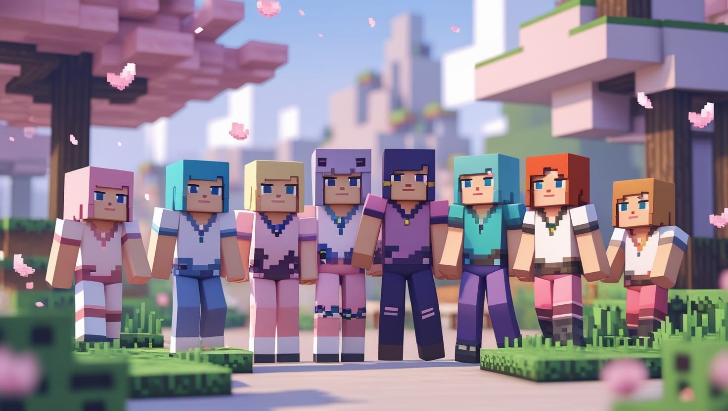 Aesthetic Skin Pack (1.21, 1.20) – MCPE/Bedrock